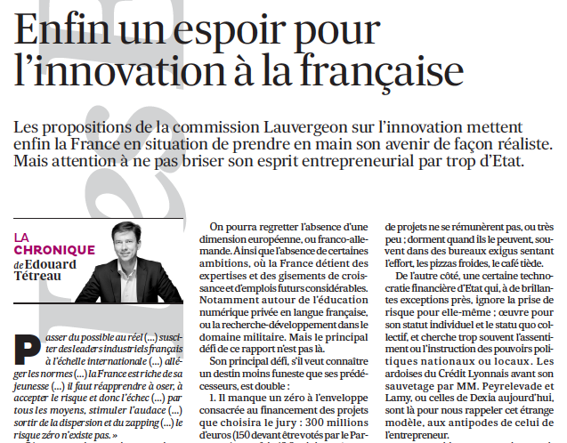 Enfin un espoir pour l’innovation à la française