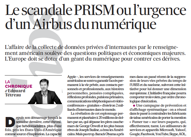 Le scandale PRISM ou l’urgence d’un Airbus du numérique