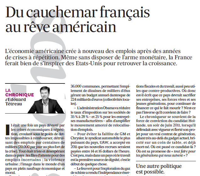 Du cauchemar français au rêve américain