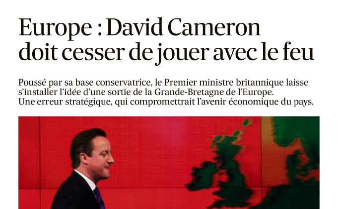 22-01-2014 Europe: David Cameron doit cesser de jouer avec le feu