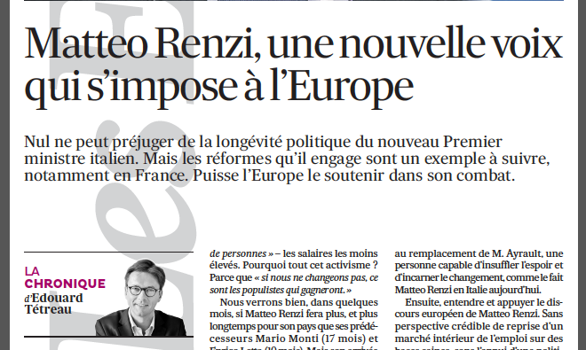 19-03-2014 Matteo Renzi, une nouvelle voix qui s’impose à l’Europe