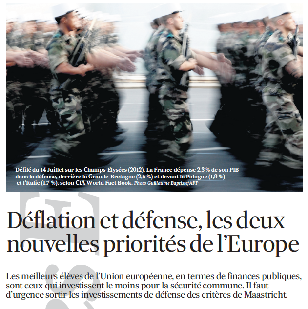 Déflation et défense, les deux nouvelles priorités de l’Europe