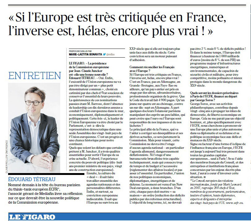 Interview Think-Tank Européen ECFR – Le Figaro 30-06-2014