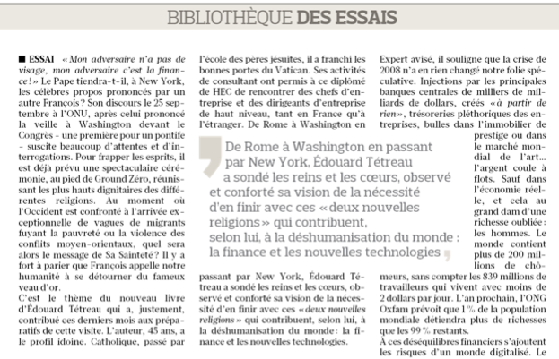 Le Figaro – Bibliothèque des essais – 19/09